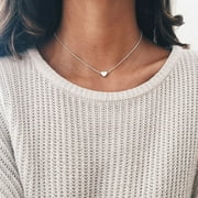 Jiaroswwei Fashion Love Heart Pendant Chain Necklace Women Jewelry Gift Cocktail Party